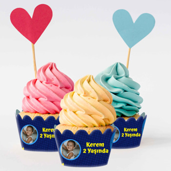 Batman Lacivert Fon Temalı Cupcake Sargısı