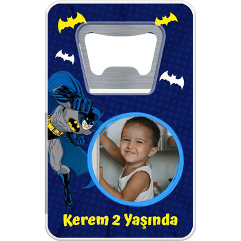Batman Lacivert Fon Temalı Dikdörtgen Magnet Açacak