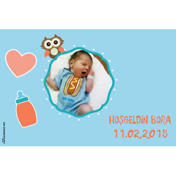 Baykuş Temalı Hoşgeldin Bebek Magneti