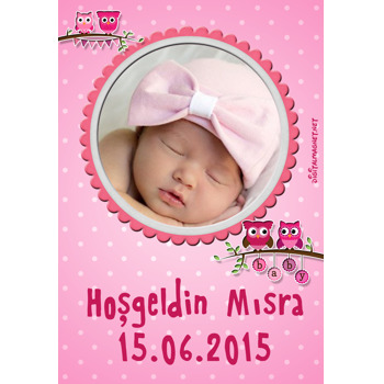 Baykuşlu Hoşgeldin Bebek Magnet