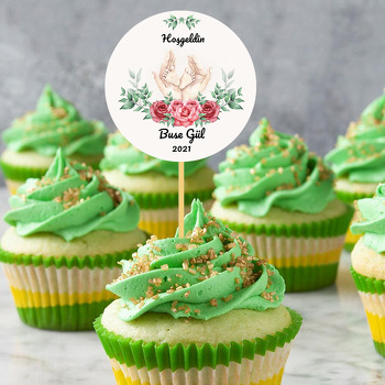 Bebek Ayakları ile Kırmızı Güller Temalı Parti Kürdan Süs