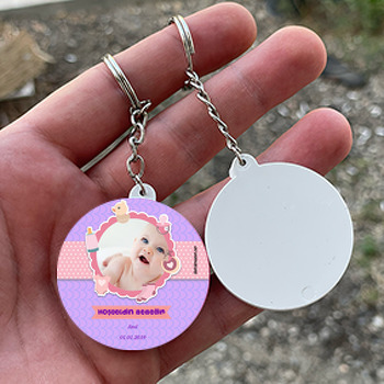 Bebek Oyuncaklı Hoşgeldin Bebek Daire Plastik Anahtarlık