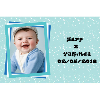 Beyaz Baloncuk Temalı Doğum Günü Magnet