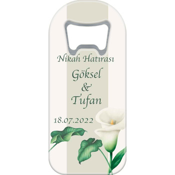 Beyaz Gala Çiçeği Temalı Uzun Magnet Açacak