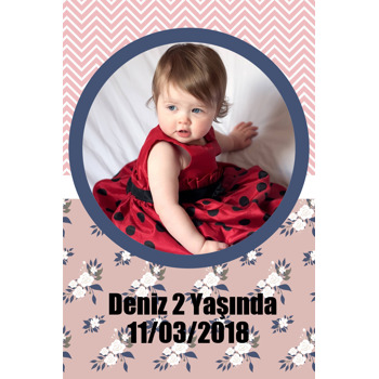 Beyaz Gül Temalı Doğum Günü Magnet