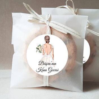 Beyaz Güller ile Gelin ve Kına Gecesi Temalı Sticker
