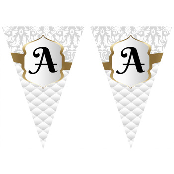 Beyaz Kapitone Fonda Gold Çerçeve Temalı Parti Banner