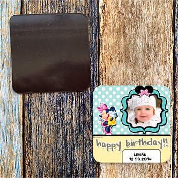 Beyaz Puantiyeli Minnie Mouselu Magnet