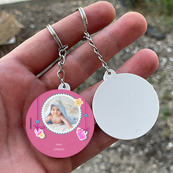 Biberon 2 Temalı Bebek Daire Plastik Anahtarlık