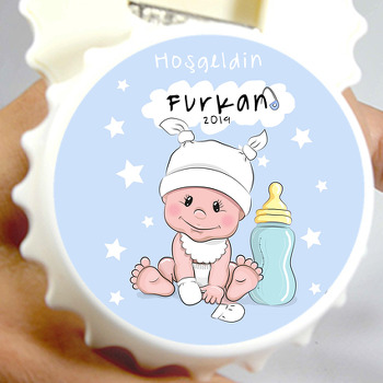 Biberonlu Erkek Bebek Temalı Magnet Açacak