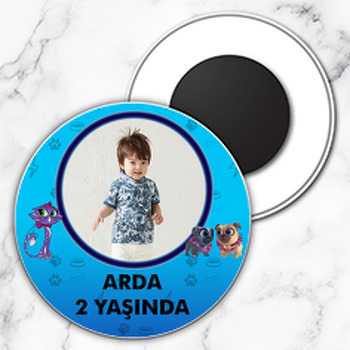 Bingo ve Rolinin Maceraları Temalı Resimli Daire Plastik Magnet