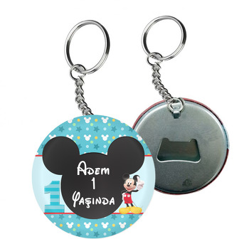 Bir Yaş Mickey Mouse Temalı Arkası Açacak Anahtarlık