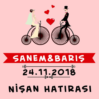 Bisiklet Temalı Söz Nişan   Kare Parti Afiş