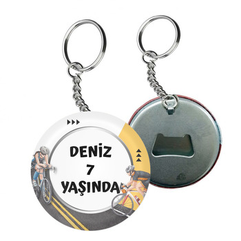 Bisikletçi Temalı Arkası Açacak Anahtarlık