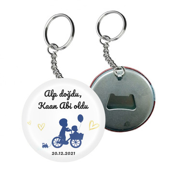 Bisikletli Abi Kardeş Temalı Arkası Açacak Anahtarlık
