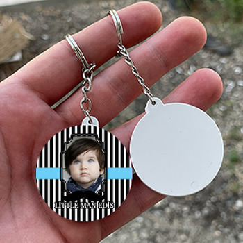 Bıyık Temalı Doğum Günü Daire Plastik Anahtarlık