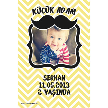 Bıyık Temalı Küçük Adam Magnet