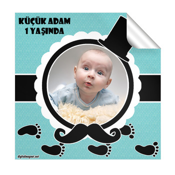 Bıyıklı  Kare Etiket