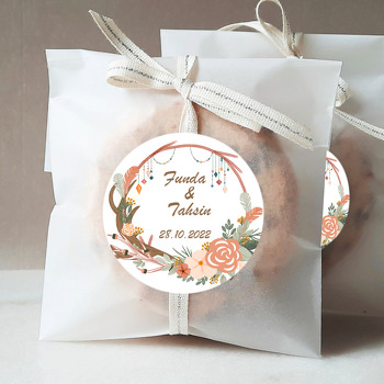 Bohem Dallar ile Gül Çerçeve Temalı Sticker