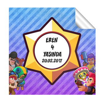 Brawl Star Temalı Kare Etiket