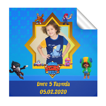 Brawl Stars Temalı Doğum Günü  Kare Etiket