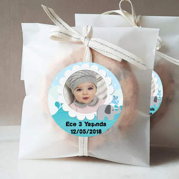 Bulut ve Fil Temalı Resimli Sticker