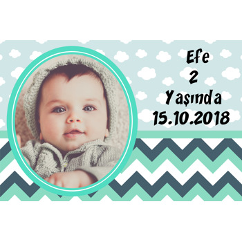 Bulutlar Temalı Doğum Günü Magnet