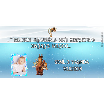 Buz Devri Temalı Hediye Paket Başlığı