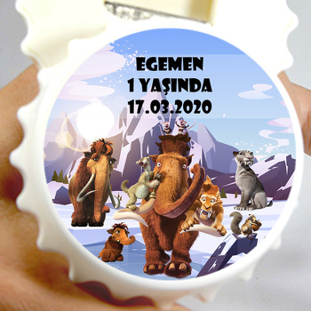 Buz Devri Temalı Kapak Şekilli Magnet Açacak