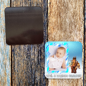 Buz Devri Temalı Kare Magnet