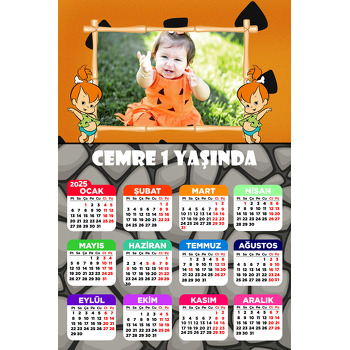 Çakıl Taş Devri Temalı Takvim Magnet