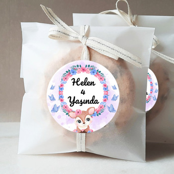 Ceylan ile Çiçek Çerçeve Temalı Sticker