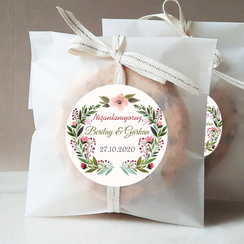  Çiçek Çerçeve Temalı Söz Nişan Nikah Sticker