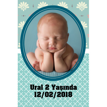 Çiçekler Temalı Doğum Günü Magnet