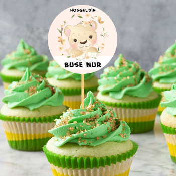 Çiçekli Aslan Temalı Parti Kürdan Süs