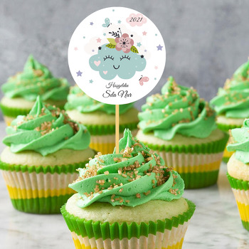 Çiçekli Bulut Temalı Parti Kürdan Süs