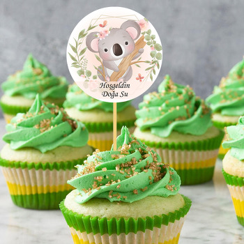 Çiçekli Koala Temalı Parti Kürdan Süs