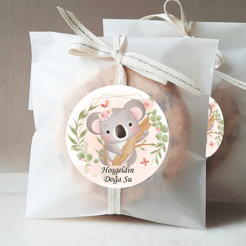 Çiçekli Koala Temalı Sticker
