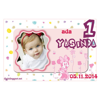 Çiçekli Minnie Mouse Magnet