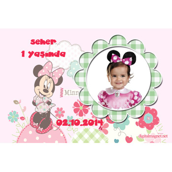 Çiçekli Minnie Mouse Magnet