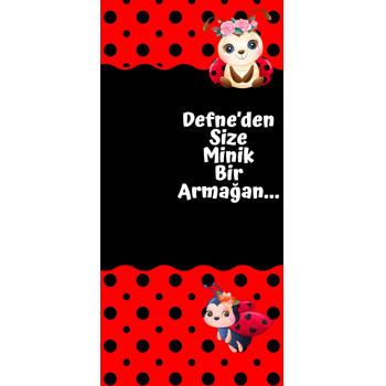 Çiçekli Uğur Böceği Temalı Hediyelik Kart