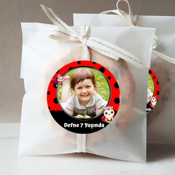 Çiçekli Uğur Böceği Temalı Resimli Sticker