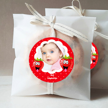 Çilek Temalı Resimli Sticker