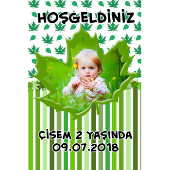 Çınar Yaprak Temalı Doğum Günü Afiş