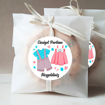 Cinsiyet Partisi Tulum ile Elbise Temalı Sticker
