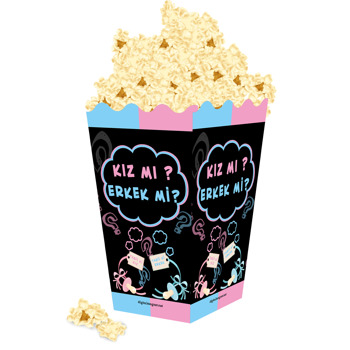 Cinsiyet Temalı  Popcorn Kutusu