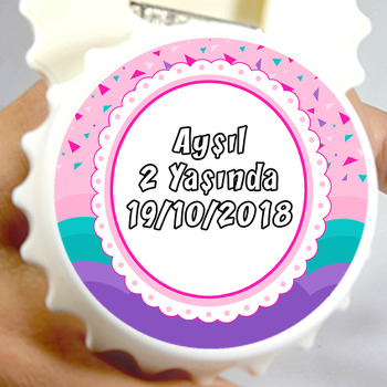 Confetti Temalı Kapak Şekilli Magnet Açacak