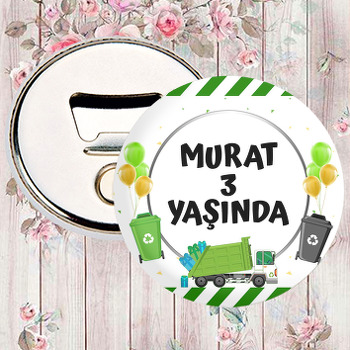 Çöp Kamyonu Temalı Magnet Açacak