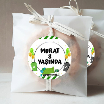 Çöp Kamyonu Temalı Parti Sticker