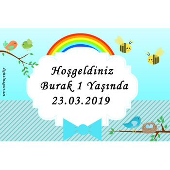 Şirin Kuşlar Temalı Doğum Günü Afiş 